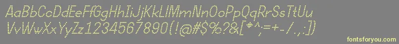 DotcirfulRegularItalic Font – Yellow Fonts on Gray Background