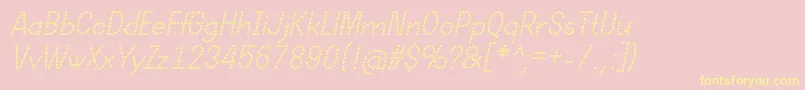 DotcirfulRegularItalic Font – Yellow Fonts on Pink Background