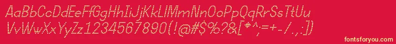 DotcirfulRegularItalic Font – Yellow Fonts on Red Background