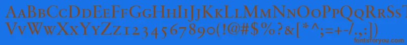 SabonRomanSmallCapsOldstyleFigures Font – Brown Fonts on Blue Background