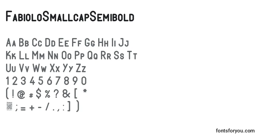 A fonte FabioloSmallcapSemibold – alfabeto, números, caracteres especiais