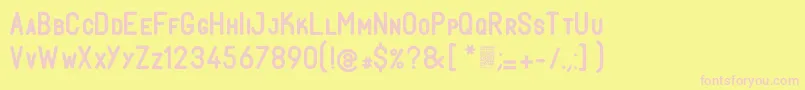 FabioloSmallcapSemibold Font – Pink Fonts on Yellow Background