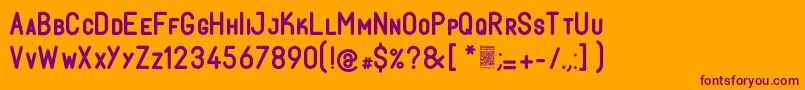 Шрифт FabioloSmallcapSemibold – фиолетовые шрифты на оранжевом фоне