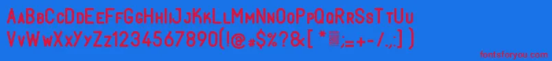 Шрифт FabioloSmallcapSemibold – красные шрифты на синем фоне