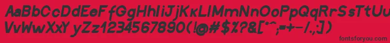 DiscreetBoldinclined Font – Black Fonts on Red Background