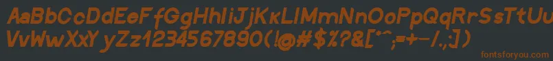 DiscreetBoldinclined-fontti – ruskeat fontit mustalla taustalla
