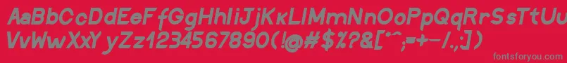 DiscreetBoldinclined Font – Gray Fonts on Red Background