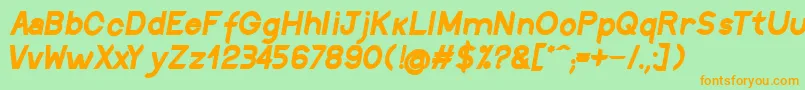 DiscreetBoldinclined Font – Orange Fonts on Green Background