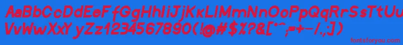 DiscreetBoldinclined Font – Red Fonts on Blue Background