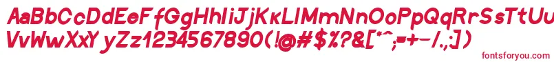 DiscreetBoldinclined Font – Red Fonts on White Background