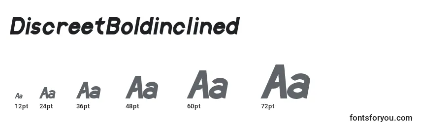 Размеры шрифта DiscreetBoldinclined