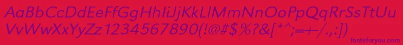 UrwgrotesktligextwidOblique Font – Purple Fonts on Red Background