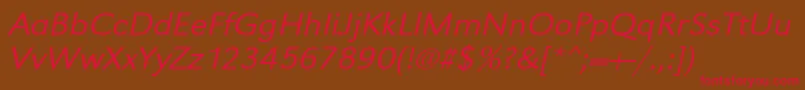 UrwgrotesktligextwidOblique Font – Red Fonts on Brown Background