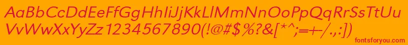 UrwgrotesktligextwidOblique Font – Red Fonts on Orange Background