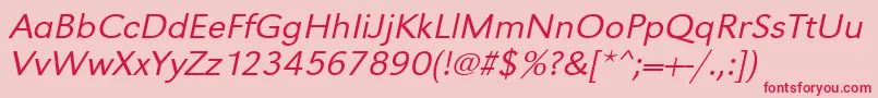 UrwgrotesktligextwidOblique Font – Red Fonts on Pink Background