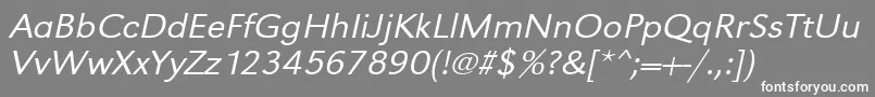 UrwgrotesktligextwidOblique Font – White Fonts on Gray Background