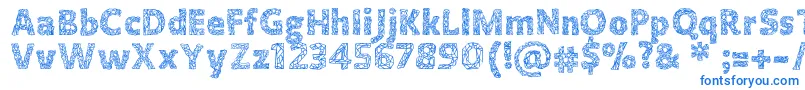 Crystallineoutline Font – Blue Fonts on White Background