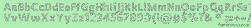 Czcionka Crystallineoutline – szare czcionki na zielonym tle