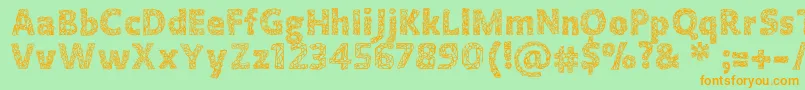 Crystallineoutline-Schriftart – Orangefarbene Schriften auf grünem Hintergrund