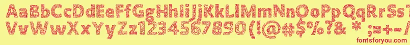 Crystallineoutline Font – Red Fonts on Yellow Background