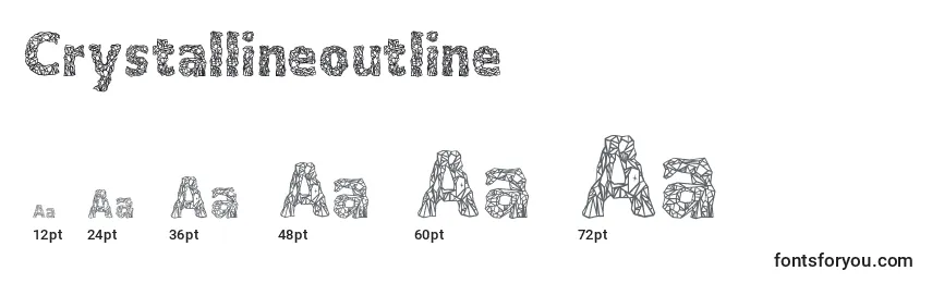 Размеры шрифта Crystallineoutline