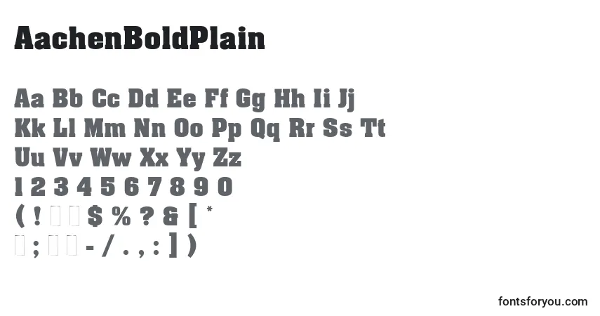 AachenBoldPlain-fontti – aakkoset, numerot, erikoismerkit
