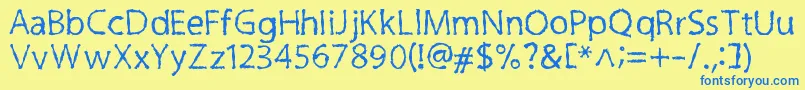 InkyCre Font – Blue Fonts on Yellow Background