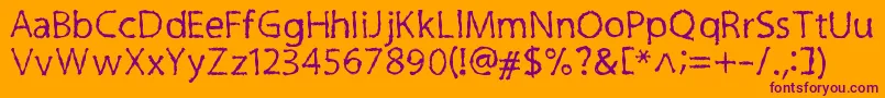 InkyCre Font – Purple Fonts on Orange Background