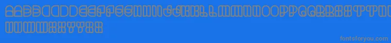 フォントScienceFiction – 青い背景に灰色の文字