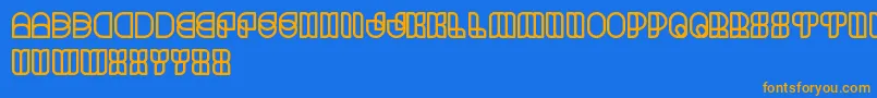 ScienceFiction Font – Orange Fonts on Blue Background
