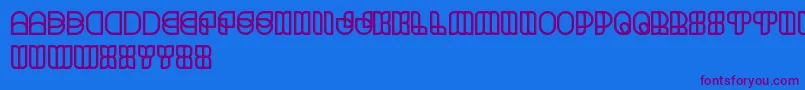 フォントScienceFiction – 紫色のフォント、青い背景