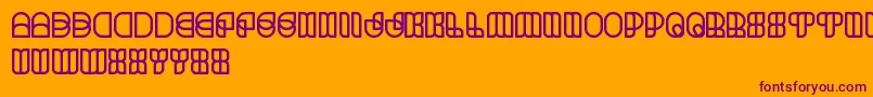 ScienceFiction-Schriftart – Violette Schriften auf orangefarbenem Hintergrund