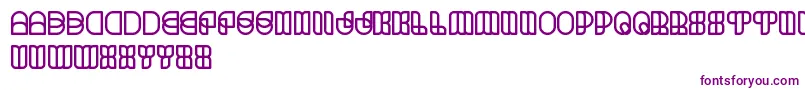 ScienceFiction-Schriftart – Violette Schriften auf weißem Hintergrund