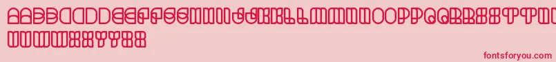 フォントScienceFiction – ピンクの背景に赤い文字