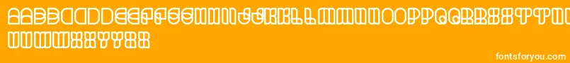 ScienceFiction-fontti – valkoiset fontit oranssilla taustalla