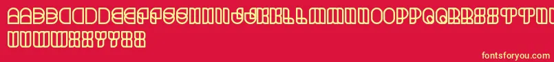 ScienceFiction-fontti – keltaiset fontit punaisella taustalla