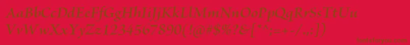 BriosoproSemibolditsubh Font – Brown Fonts on Red Background