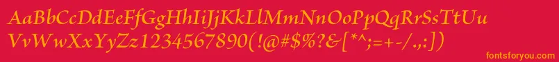 BriosoproSemibolditsubh Font – Orange Fonts on Red Background