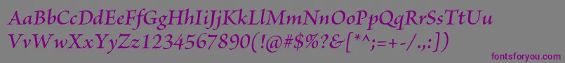 BriosoproSemibolditsubh Font – Purple Fonts on Gray Background