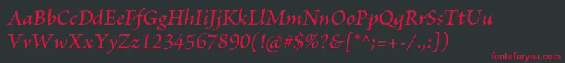 BriosoproSemibolditsubh Font – Red Fonts on Black Background
