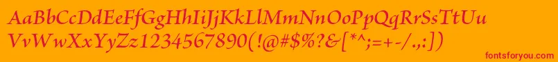 BriosoproSemibolditsubh Font – Red Fonts on Orange Background