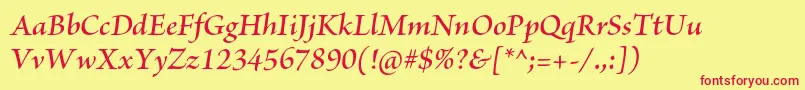BriosoproSemibolditsubh Font – Red Fonts on Yellow Background