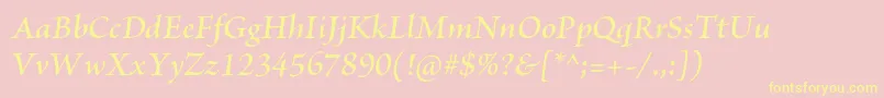 BriosoproSemibolditsubh Font – Yellow Fonts on Pink Background