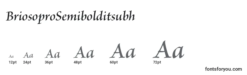 BriosoproSemibolditsubh Font Sizes
