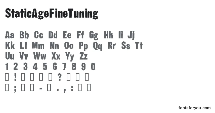 Schriftart StaticAgeFineTuning – Alphabet, Zahlen, spezielle Symbole