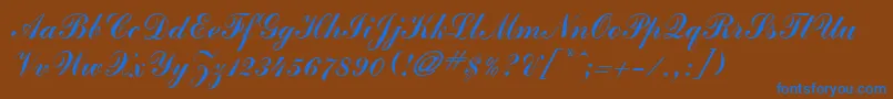 JournalScriptSsi Font – Blue Fonts on Brown Background