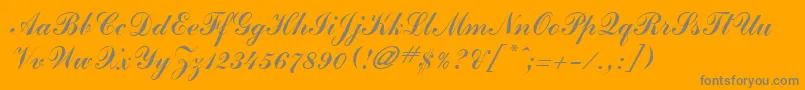 JournalScriptSsi-Schriftart – Graue Schriften auf orangefarbenem Hintergrund