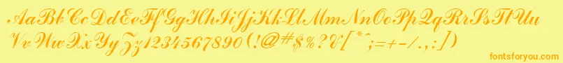 JournalScriptSsi Font – Orange Fonts on Yellow Background