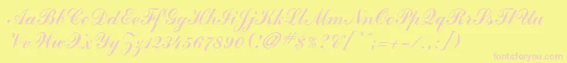 JournalScriptSsi Font – Pink Fonts on Yellow Background