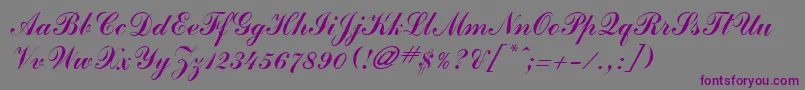JournalScriptSsi Font – Purple Fonts on Gray Background